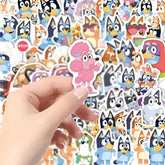 Official Bluey 80–160pc Sticker Pack — Waterproof Vinyl Stickers (Bluey & Friends) - Purshay