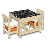 1PC Wooden Table with 2 Chairs — Kids Activity Desk & Stools Set for Preschoolers