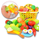 6/10/13/24PCS Cutting Fruits & Vegetables Play Set — Pretend Play Food Toy for Kids - Purshay