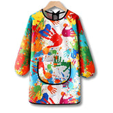 Kids Waterproof Long-Sleeve Painting Smock — Reversible Art Apron & Feeding Bib (Toddlers & Kindergarten) - Purshay