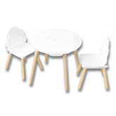 WOLTU Children’s Table & 2 Chairs — Cloud Backrest, Solid Wood Legs (Toddlers & Preschoolers)