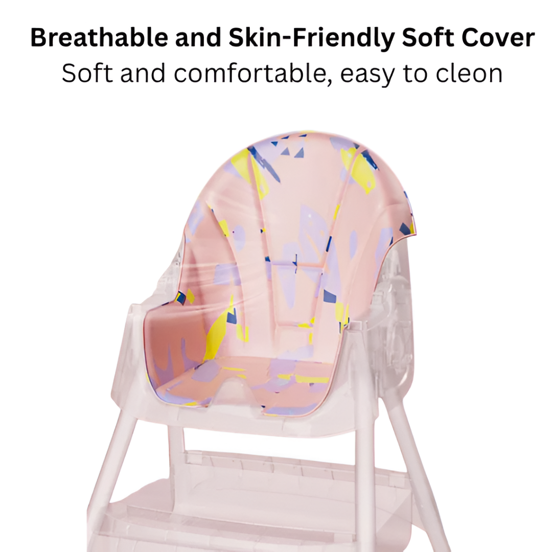 PANGDUBE Baby High Chair — Reclining Toddler Feeding Chair with 4 Wheels, Bib, Bowl & Spoon