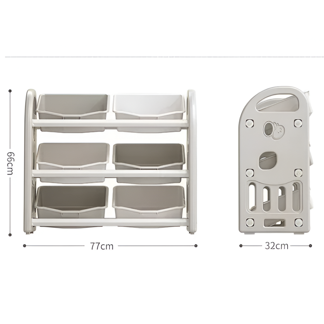 Toy Storage Cabinet & Bookshelf — Kids Toy Organizer with Removable Bins & Anti-Tip Anchor