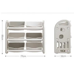 Toy Storage Cabinet & Bookshelf — Kids Toy Organizer with Removable Bins & Anti-Tip Anchor