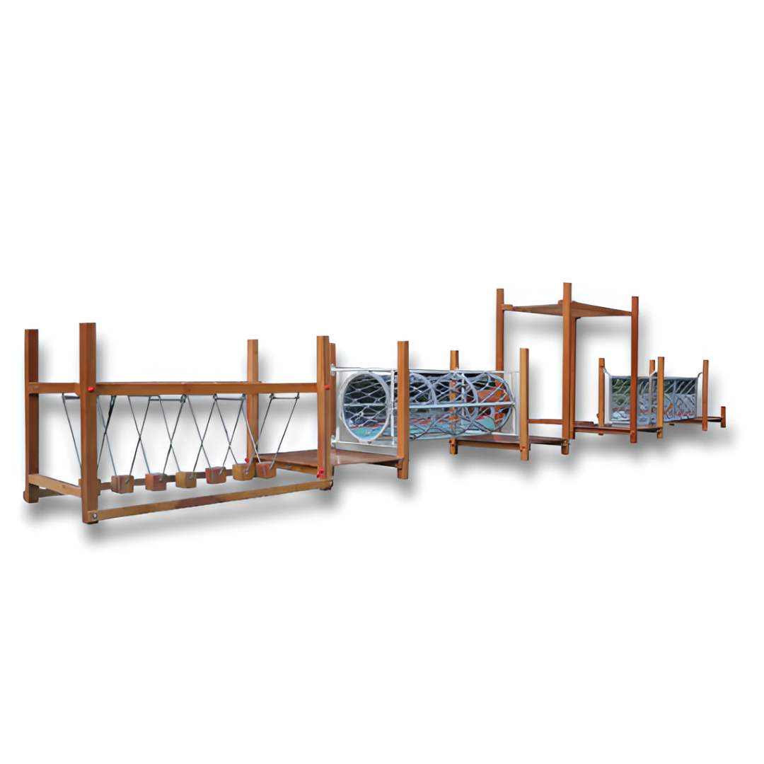 Large Wooden Climbing Frame — Outdoor Sensory Play Climber for Kindergarten & Preschool (Expandable Modules) Wubandang Bridge