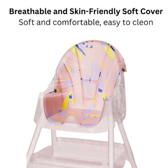 PANGDUBE Baby High Chair — Reclining Toddler Feeding Chair with 4 Wheels, Bib, Bowl & Spoon