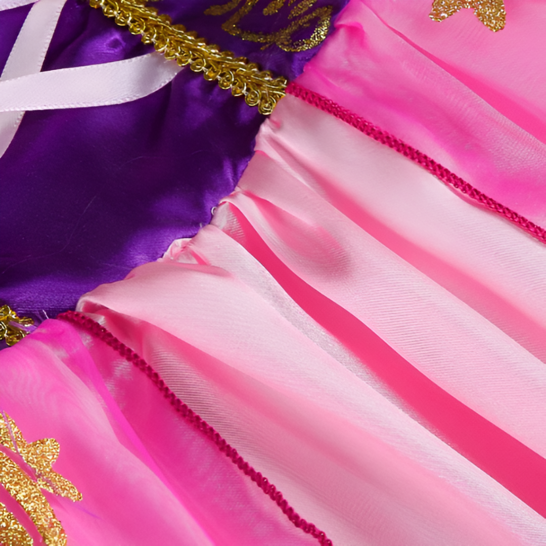 Official Disney Rapunzel Purple Princess Dress — Puff Sleeve Tangled Costume (Girls)