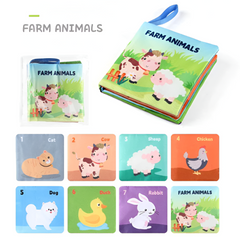 Soft 3D Touch & Feel Cloth Baby Book — High-Contrast Montessori Sensory Toy (0–36M)