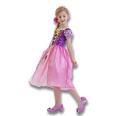 Official Disney Rapunzel Purple Princess Dress — Puff Sleeve Tangled Costume (Girls)