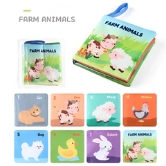 Soft 3D Touch & Feel Cloth Baby Book — High-Contrast Montessori Sensory Toy (0–36M)