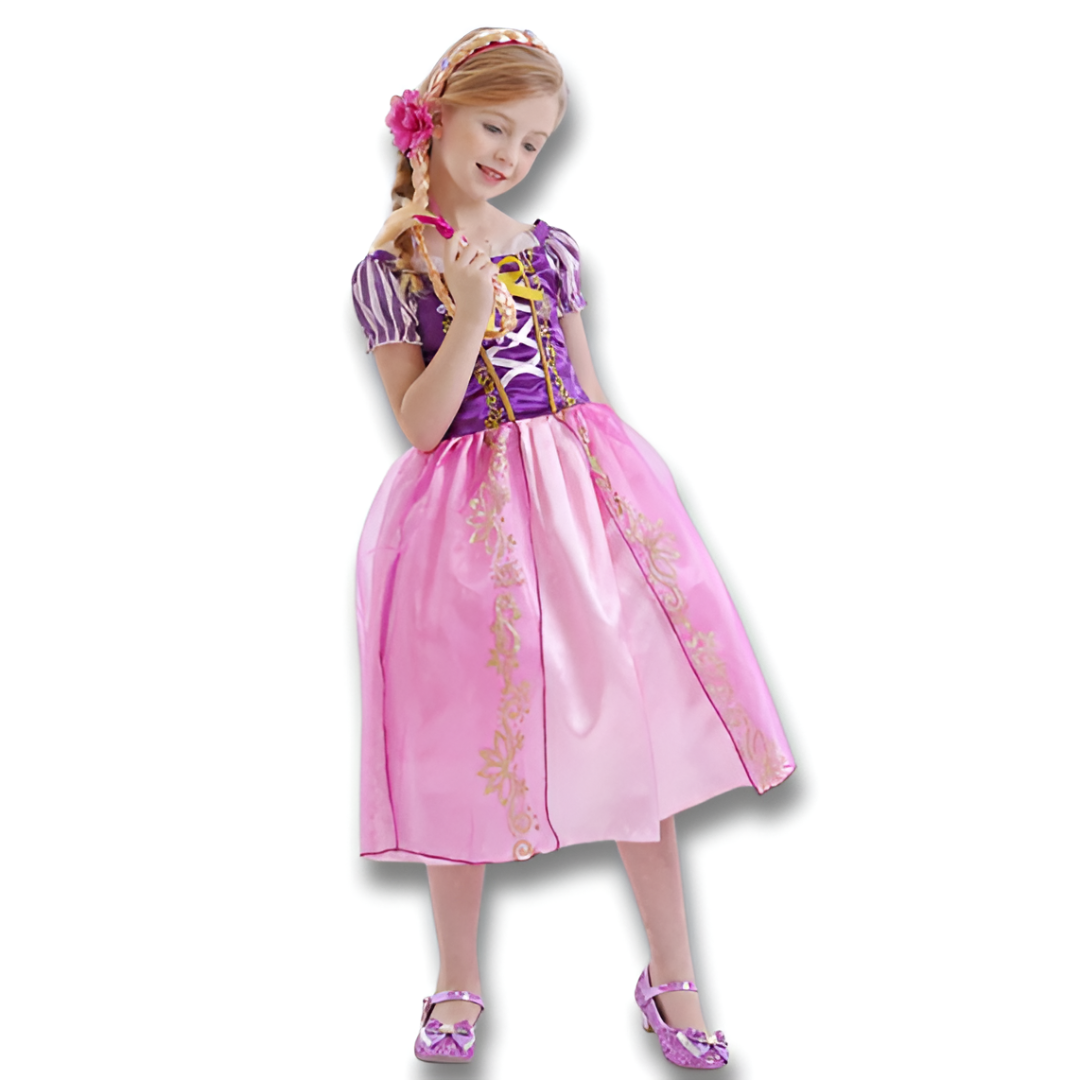 Official Disney Rapunzel Purple Princess Dress — Puff Sleeve Tangled Costume (Girls)
