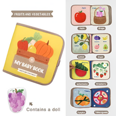 Montessori Busy Book — Sensory Cloth Activity Book for Babies & Toddlers (Animal Cognitive Puzzle)
