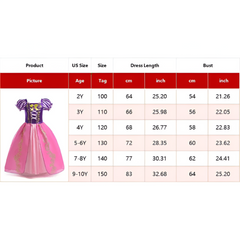 Official Disney Rapunzel Purple Princess Dress — Puff Sleeve Tangled Costume (Girls)