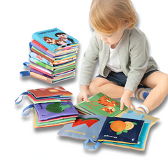 Soft 3D Touch & Feel Cloth Baby Book — High-Contrast Montessori Sensory Toy (0–36M)