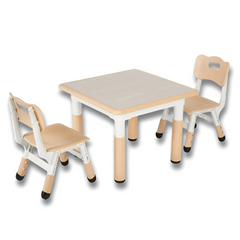 Height-Adjustable Kids Table & 2 Chairs Set — Study Desk for Ages 3–8