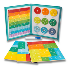 Children's Magnetic Fraction Learning Math Toys – Wooden Fraction Book Set for Arithmetic Education