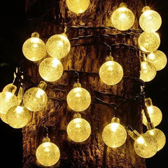 Solar Crystal Globe LED String Lights – 60 LEDs, 8 Modes, IP65 Waterproof | Outdoor Garden & Party Decor - Purshay
