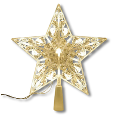 15 cm LED Glowing Christmas Tree Topper – Five-Pointed Star, Transparent & Colorful | Purshay Xmas Ornament