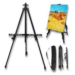 Portable Aluminium Sketch Easel — Adjustable Foldable Travel Easel with Bag