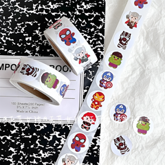 Official Avengers 500pc Sticker Roll — Iron Man & Hulk Vinyl Stickers (Bulk)