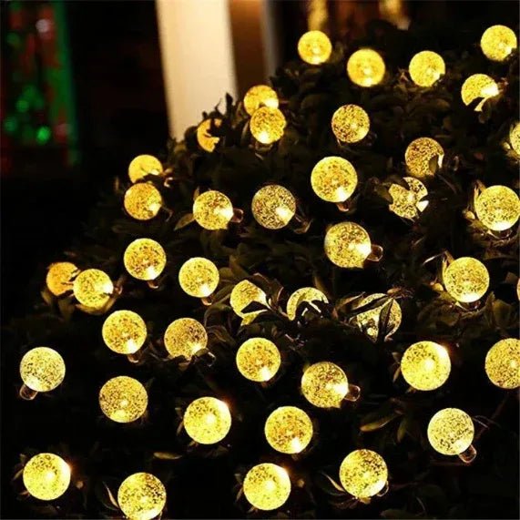 Solar Crystal Globe LED String Lights – 60 LEDs, 8 Modes, IP65 Waterproof | Outdoor Garden & Party Decor - Purshay