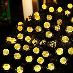 Solar Crystal Globe LED String Lights – 60 LEDs, 8 Modes, IP65 Waterproof | Outdoor Garden & Party Decor - Purshay