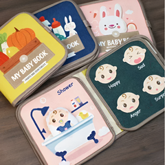 Montessori Busy Book — Sensory Cloth Activity Book for Babies & Toddlers (Animal Cognitive Puzzle)