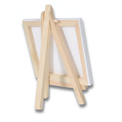 12pc Artists 5" Mini Easel & 3x3" Mini Canvas Set — Kids Craft Painting Kit