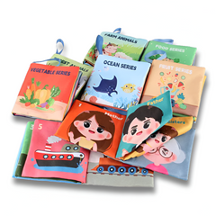 Soft 3D Touch & Feel Cloth Baby Book — High-Contrast Montessori Sensory Toy (0–36M)