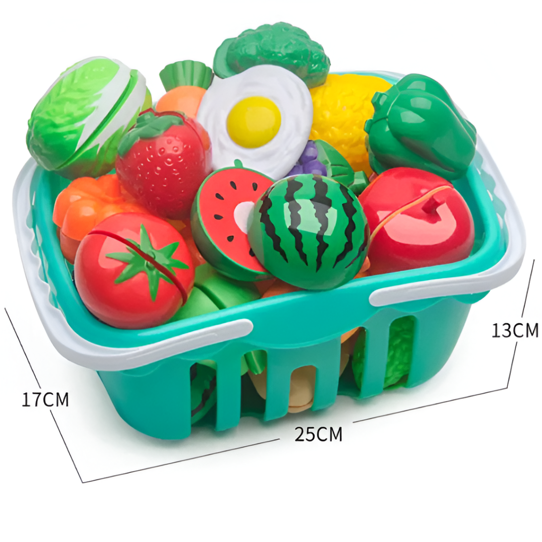 6/10/13/24PCS Cutting Fruits & Vegetables Play Set — Pretend Play Food Toy for Kids