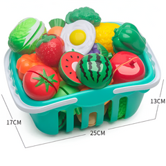 6/10/13/24PCS Cutting Fruits & Vegetables Play Set — Pretend Play Food Toy for Kids
