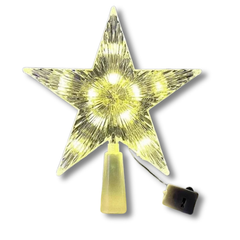 15 cm LED Glowing Christmas Tree Topper – Five-Pointed Star, Transparent & Colorful | Purshay Xmas Ornament
