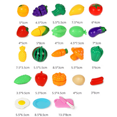 Cutting Play Food Toy — Pretend Fruit & Vegetables Set (Cutting Kit for Toddlers & Preschoolers)