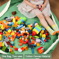 WEEDI Large Toy Storage Bag & Play Mat with Drawstring — Portable Building-Blocks Organizer