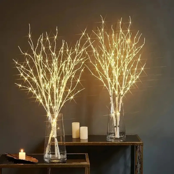 White Birch LED Branch Light – Battery-Operated Festive Twig for Christmas, Weddings & Outdoor Décor | Purshay