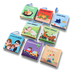 Soft 3D Touch & Feel Cloth Baby Book — High-Contrast Montessori Sensory Toy (0–36M)