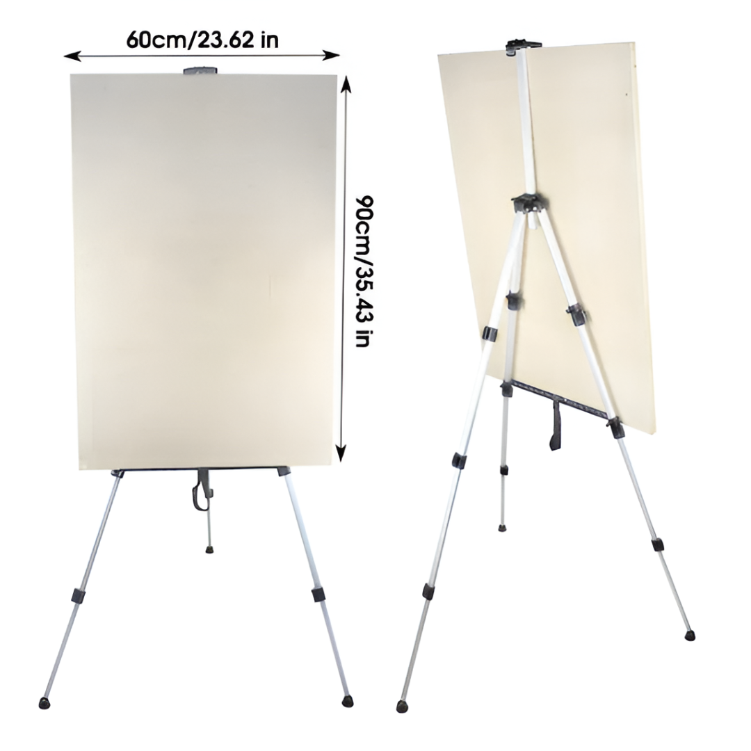 Portable Adjustable Aluminium Sketch Easel — Foldable Travel Easel with Palette Shelf & Carry Bag