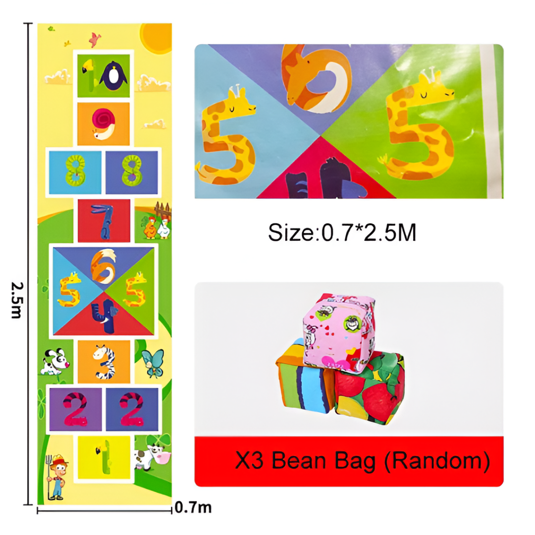 Hand & Feet Hopscotch Mat — Sensory Jumping Carpet for Kids & Adults (Indoor / Outdoor)