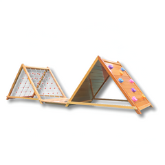 Large Wooden Climbing Frame — Outdoor Sensory Play Climber for Kindergarten & Preschool (Expandable Modules) Knife Mountain