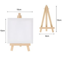12pc Artists 5" Mini Easel & 3x3" Mini Canvas Set — Kids Craft Painting Kit