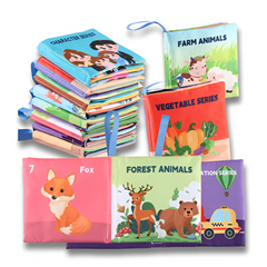 Soft 3D Touch & Feel Cloth Baby Book — High-Contrast Montessori Sensory Toy (0–36M)