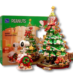 Snoopy Christmas Tree Building Blocks – Cartoon Holiday Model Toy & Desktop Ornament Gift for Kids | Purshay