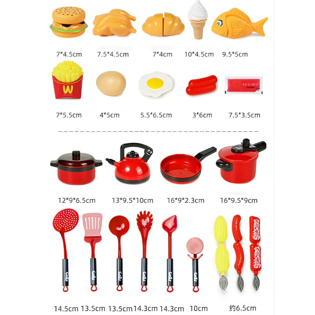 Cutting Play Food Toy — Pretend Fruit & Vegetables Set (Cutting Kit for Toddlers & Preschoolers)
