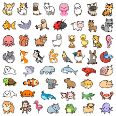 100PCS Cute Cartoon Animal Sticker Pack — Waterproof Vinyl Decals for Laptop, Notebook & Suitcase