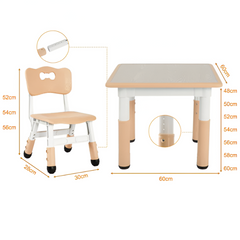 Height-Adjustable Kids Table & 2 Chairs Set — Study Desk for Ages 3–8