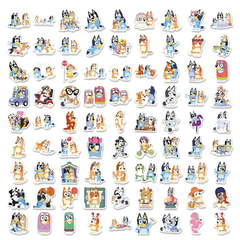 Official Bluey 80–160pc Sticker Pack — Waterproof Vinyl Stickers (Bluey & Friends)