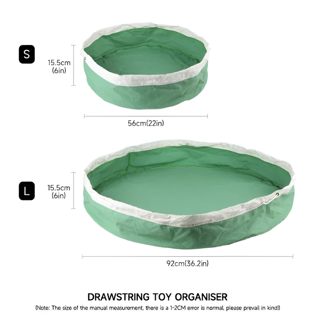 WEEDI Large Toy Storage Bag & Play Mat with Drawstring — Portable Building-Blocks Organizer