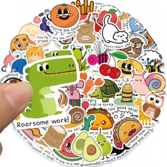 50 / 100pcs Punny Rewards Stickers — Waterproof Vinyl Teacher & Classroom Motivational Stickers