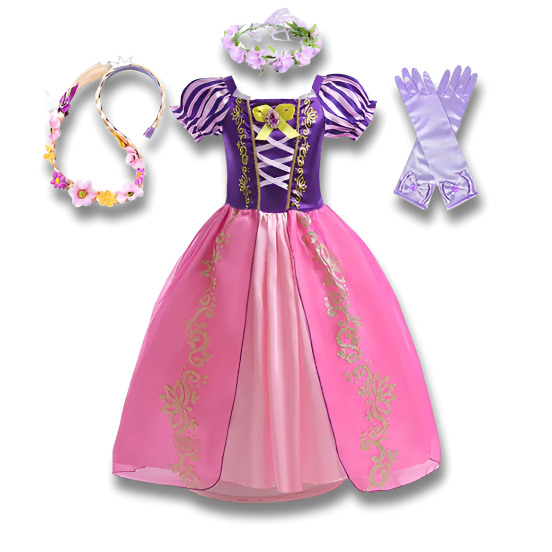 Official Disney Rapunzel Purple Princess Dress — Puff Sleeve Tangled Costume (Girls)