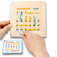 Montessori Wooden Lacing Board — Rope & Threading Puzzle for Fine Motor Skills (Ages 3+)